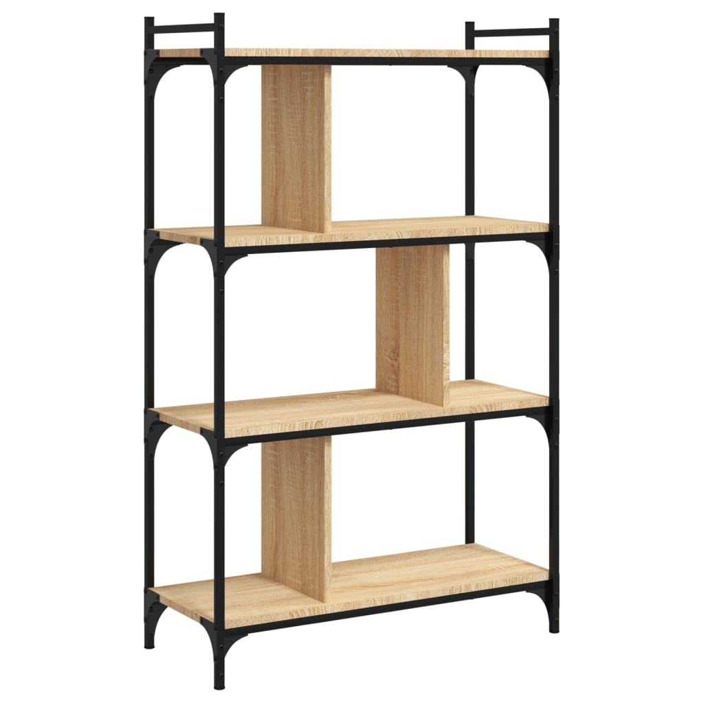 VidaXL Boekenkast 4-laags 76x32x123 cm bewerkt hout sonoma eikenkleur