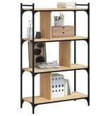 VidaXL Boekenkast 4-laags 76x32x123 cm bewerkt hout sonoma eikenkleur