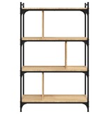 VidaXL Boekenkast 4-laags 76x32x123 cm bewerkt hout sonoma eikenkleur