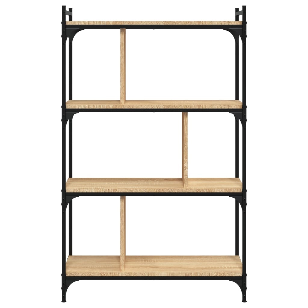 VidaXL Boekenkast 4-laags 76x32x123 cm bewerkt hout sonoma eikenkleur
