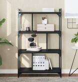 VidaXL Boekenkast 4-laags 76x32x123 cm bewerkt hout zwart