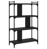 VidaXL Boekenkast 4-laags 76x32x123 cm bewerkt hout zwart