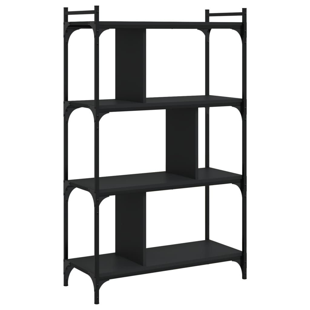VidaXL Boekenkast 4-laags 76x32x123 cm bewerkt hout zwart