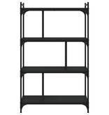 VidaXL Boekenkast 4-laags 76x32x123 cm bewerkt hout zwart