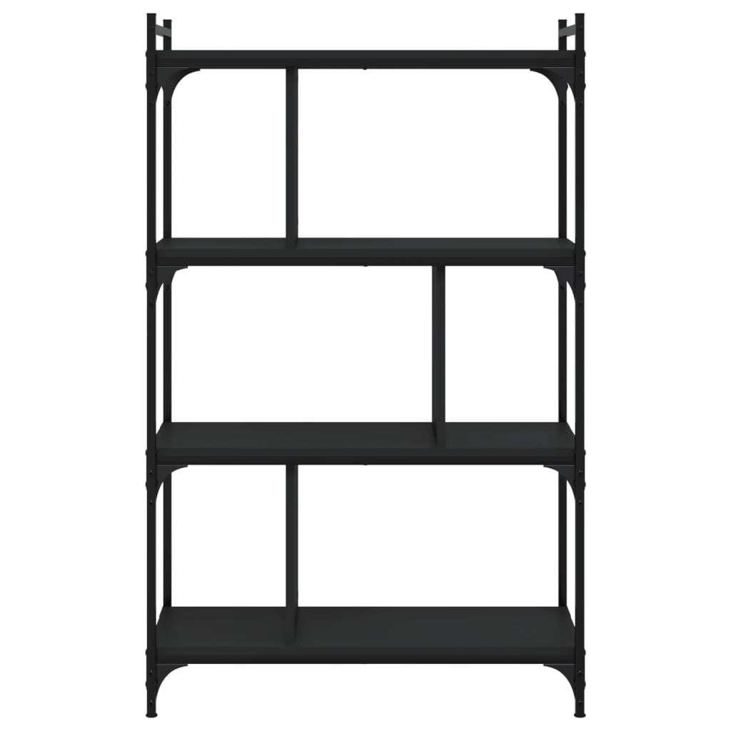 VidaXL Boekenkast 4-laags 76x32x123 cm bewerkt hout zwart