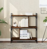 VidaXL Boekenkast 3-laags 76x32x88 cm bewerkt hout bruineikenkleurig