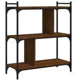 VidaXL Boekenkast 3-laags 76x32x88 cm bewerkt hout bruineikenkleurig