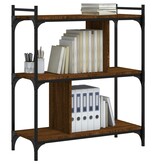 VidaXL Boekenkast 3-laags 76x32x88 cm bewerkt hout bruineikenkleurig