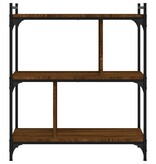 VidaXL Boekenkast 3-laags 76x32x88 cm bewerkt hout bruineikenkleurig