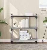VidaXL Boekenkast 3-laags 76x32x88 cm bewerkt hout grijs sonoma