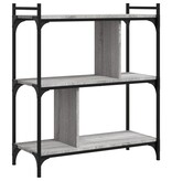 VidaXL Boekenkast 3-laags 76x32x88 cm bewerkt hout grijs sonoma