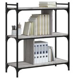 VidaXL Boekenkast 3-laags 76x32x88 cm bewerkt hout grijs sonoma