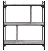 VidaXL Boekenkast 3-laags 76x32x88 cm bewerkt hout grijs sonoma