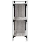 VidaXL Boekenkast 3-laags 76x32x88 cm bewerkt hout grijs sonoma