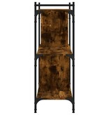 VidaXL Boekenkast 3-laags 76x32x88 cm bewerkt hout gerookt eikenkleur