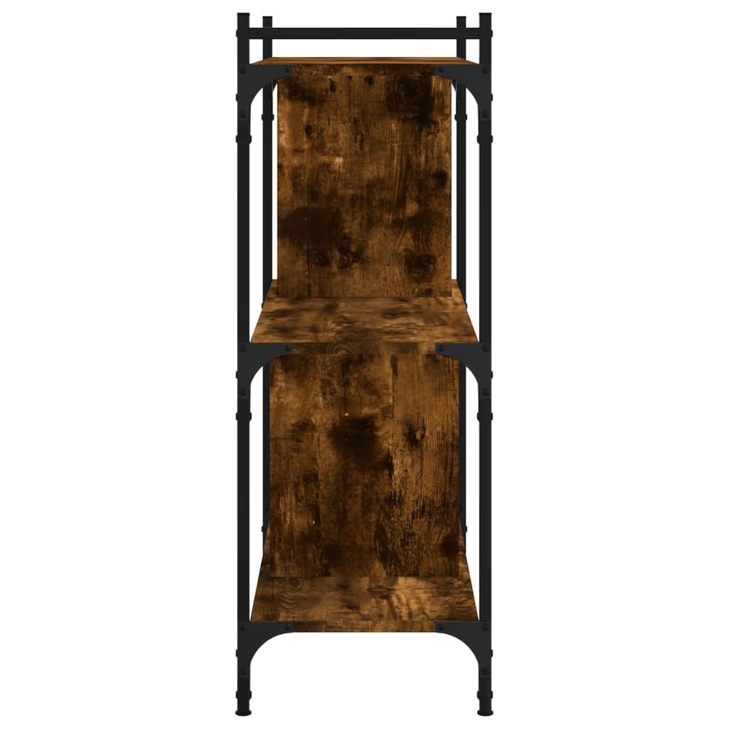 VidaXL Boekenkast 3-laags 76x32x88 cm bewerkt hout gerookt eikenkleur