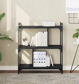 VidaXL Boekenkast 3-laags 76x32x88 cm bewerkt hout zwart