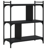 VidaXL Boekenkast 3-laags 76x32x88 cm bewerkt hout zwart