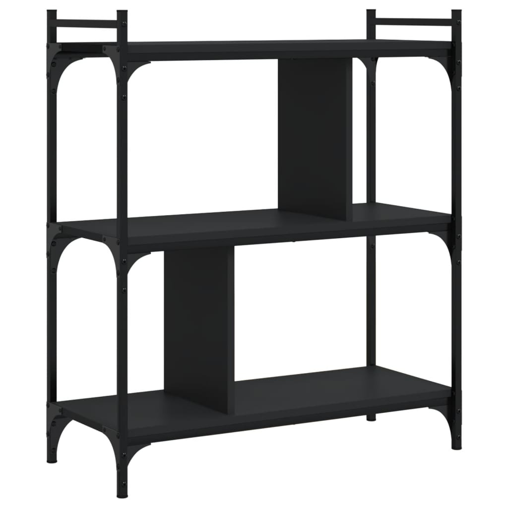 VidaXL Boekenkast 3-laags 76x32x88 cm bewerkt hout zwart