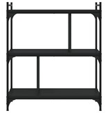 VidaXL Boekenkast 3-laags 76x32x88 cm bewerkt hout zwart