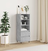VidaXL Hoge kast 40x36x110 cm bewerkt hout betongrijs