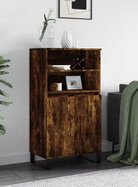VidaXL Hoge kast 60x36x110 cm bewerkt hout gerookt eikenkleurig