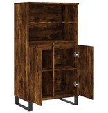 VidaXL Hoge kast 60x36x110 cm bewerkt hout gerookt eikenkleurig