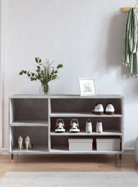VidaXL Schoenenkast 102x36x60 cm bewerkt hout betongrijs