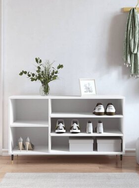 VidaXL Schoenenkast 102x36x60 cm bewerkt hout wit
