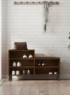 VidaXL Schoenenkast 102x36x60 cm bewerkt hout bruineikenkleurig