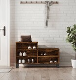 VidaXL Schoenenkast 102x36x60 cm bewerkt hout gerookt eikenkleurig