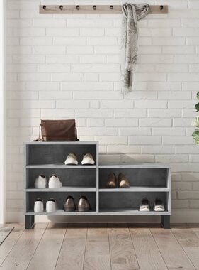 VidaXL Schoenenkast 102x36x60 cm bewerkt hout betongrijs