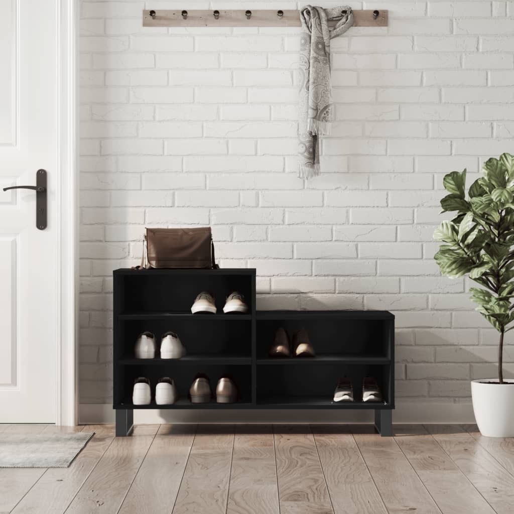 VidaXL Schoenenkast 102x36x60 cm bewerkt hout zwart