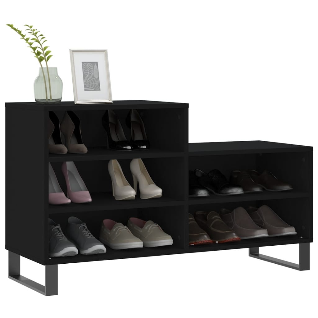 VidaXL Schoenenkast 102x36x60 cm bewerkt hout zwart