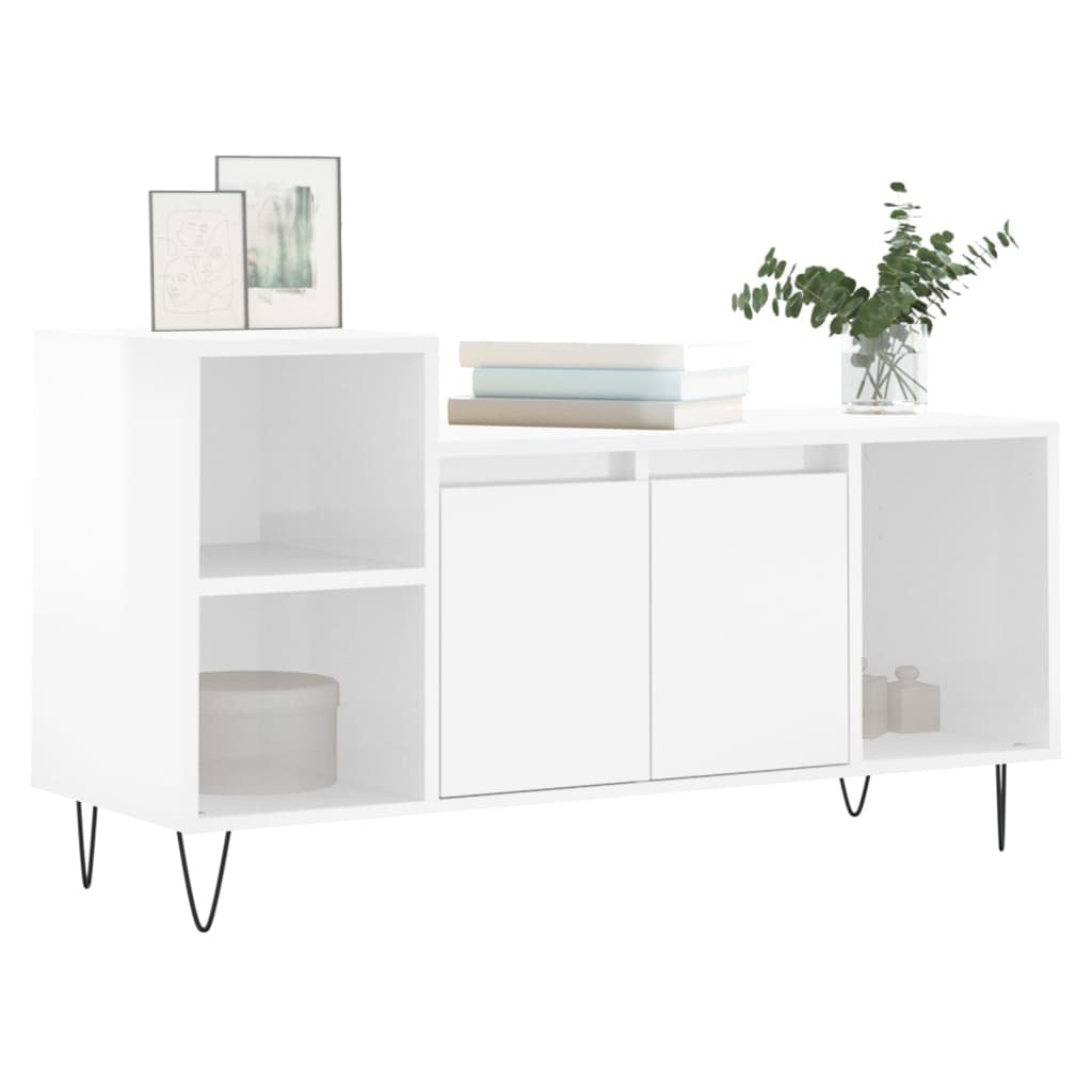 VidaXL Tv-meubel 100x35x55 cm bewerkt hout hoogglans wit
