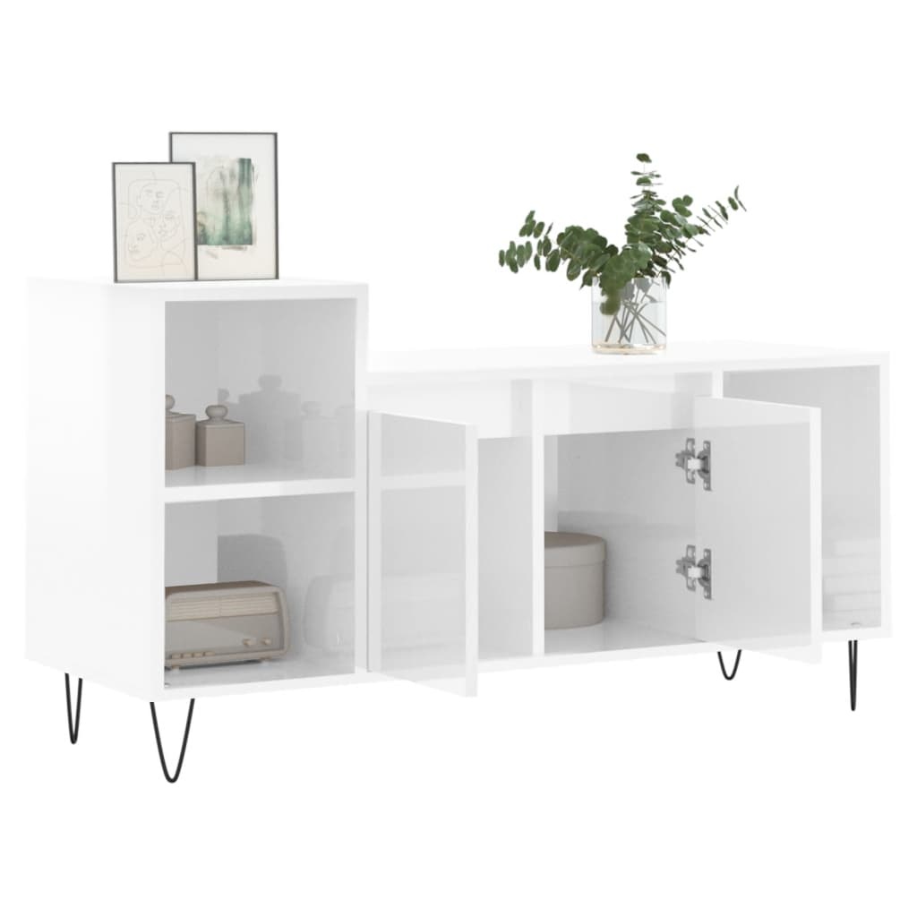 VidaXL Tv-meubel 100x35x55 cm bewerkt hout hoogglans wit