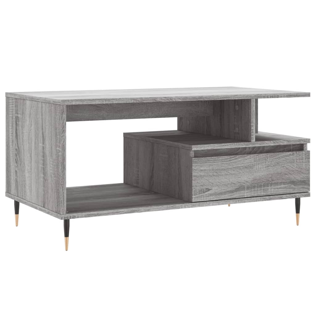 VidaXL Salontafel 90x49x45 cm bewerkt hout grijs sonoma