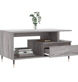 VidaXL Salontafel 90x49x45 cm bewerkt hout grijs sonoma