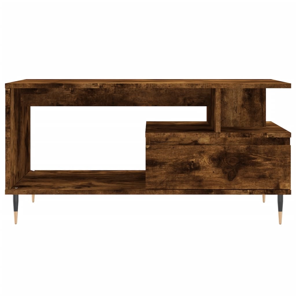 VidaXL Salontafel 90x49x45 cm bewerkt hout gerookt eikenkleurig