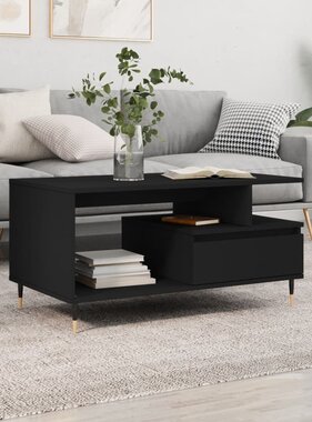 VidaXL Salontafel 90x49x45 cm bewerkt hout zwart