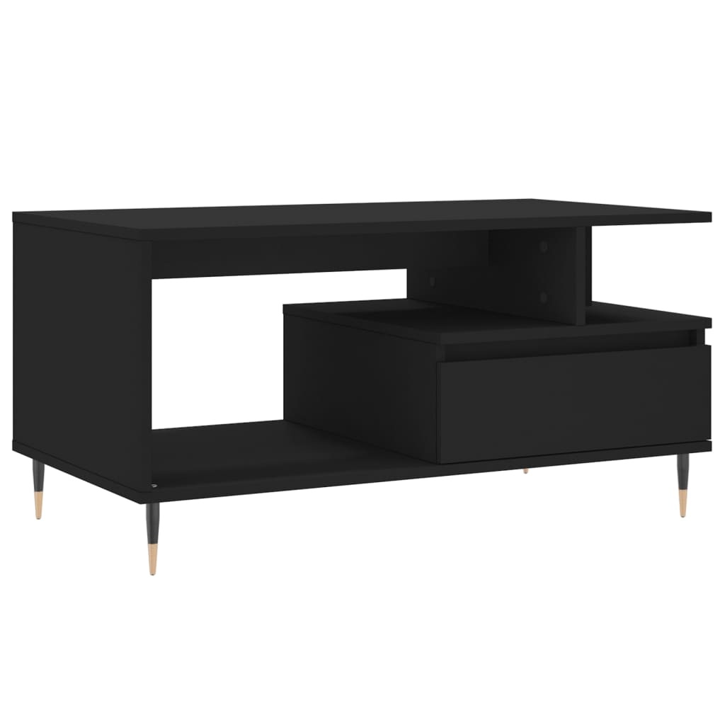 VidaXL Salontafel 90x49x45 cm bewerkt hout zwart