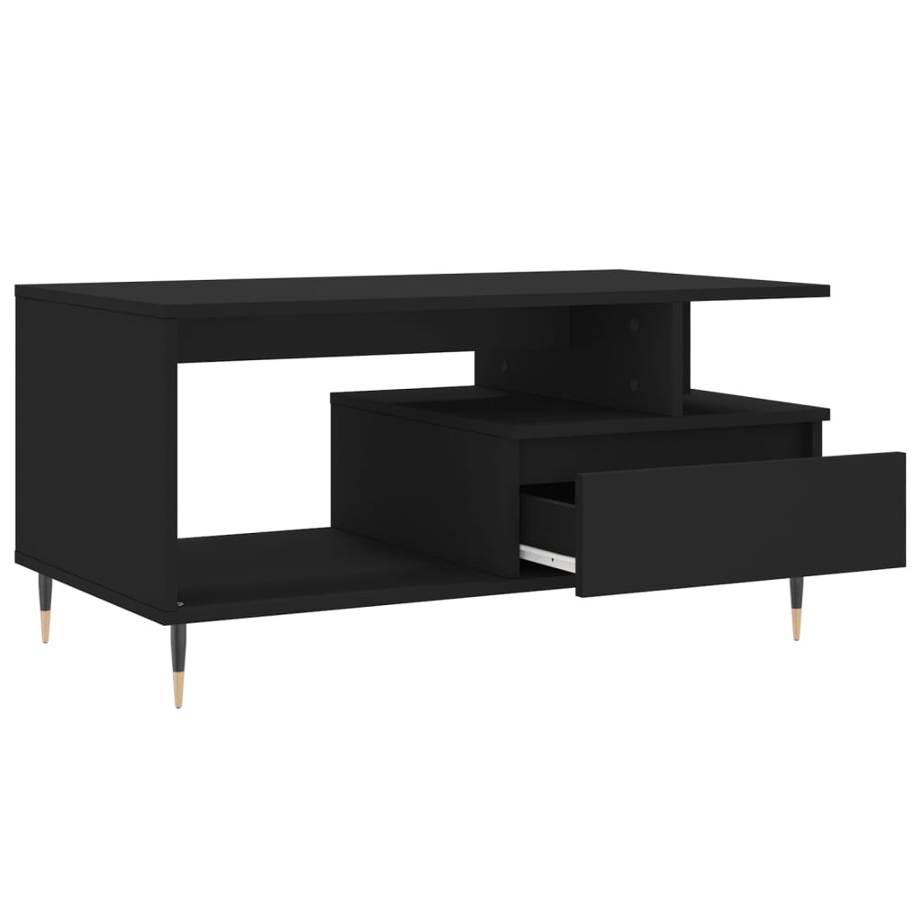 VidaXL Salontafel 90x49x45 cm bewerkt hout zwart