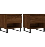 VidaXL Salontafels 2 st 50x46x50 cm bewerkt hout bruineikenkleurig