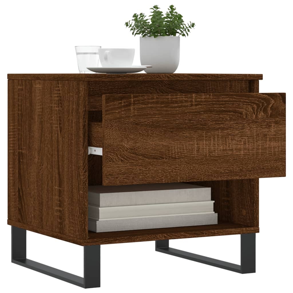 VidaXL Salontafels 2 st 50x46x50 cm bewerkt hout bruineikenkleurig