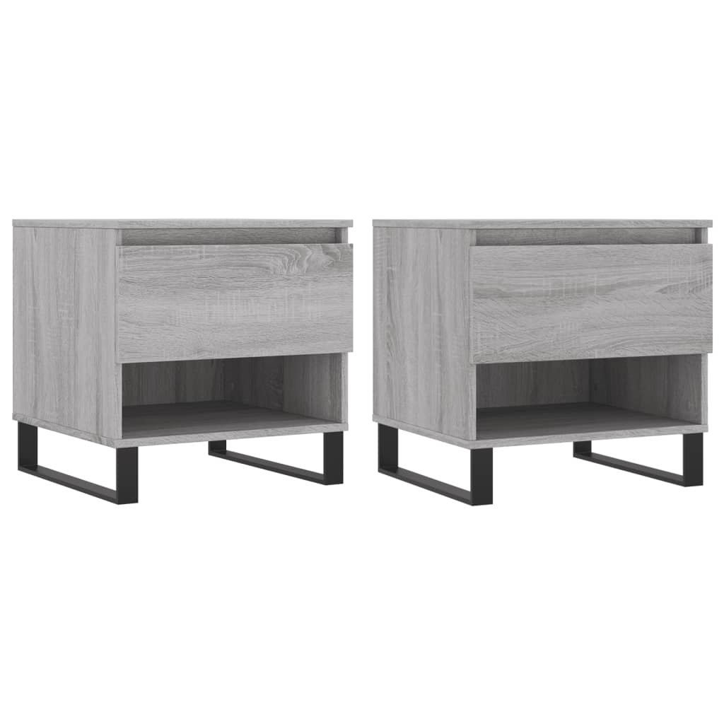 VidaXL Salontafels 2 st 50x46x50 cm bewerkt hout grijs sonoma eiken