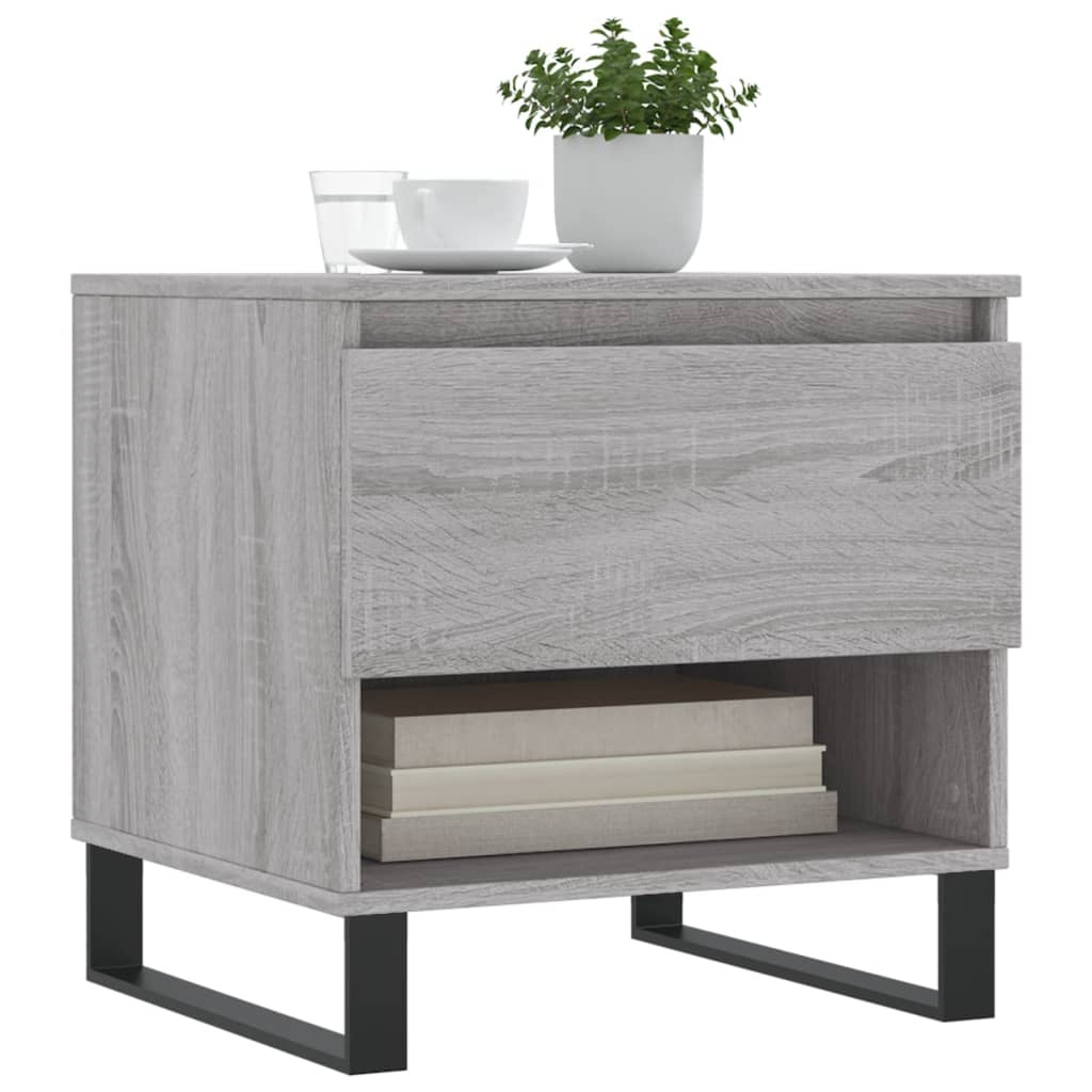 VidaXL Salontafels 2 st 50x46x50 cm bewerkt hout grijs sonoma eiken