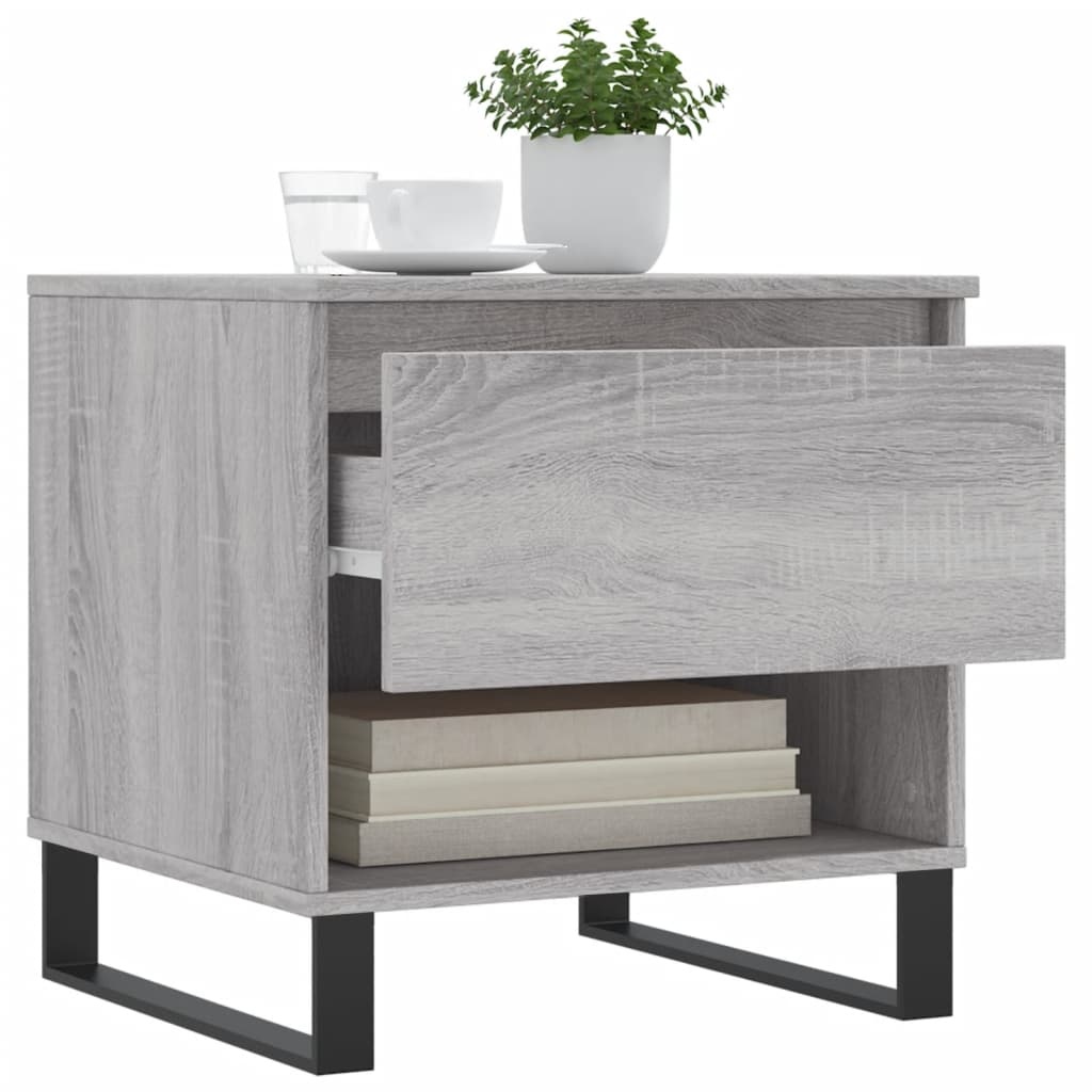 VidaXL Salontafels 2 st 50x46x50 cm bewerkt hout grijs sonoma eiken