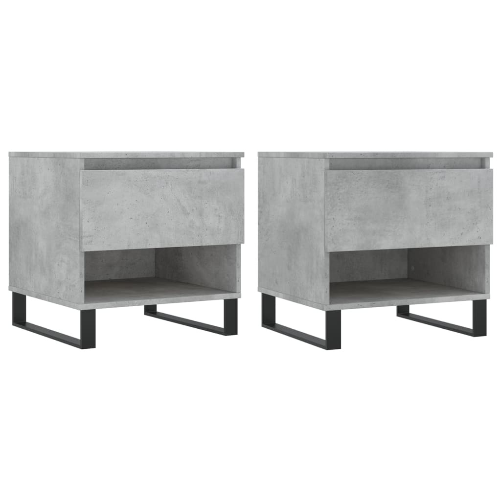 VidaXL Salontafels 2 st 50x46x50 cm bewerkt hout betongrijs