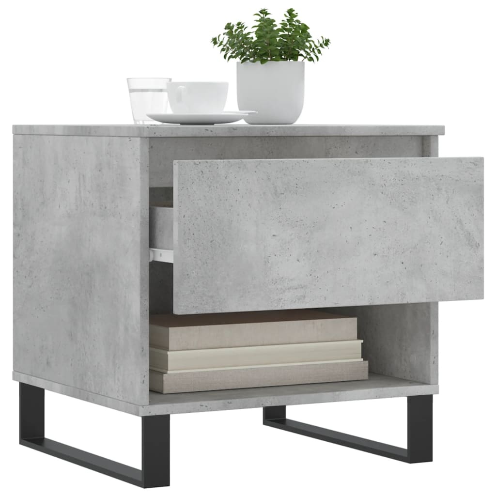 VidaXL Salontafels 2 st 50x46x50 cm bewerkt hout betongrijs