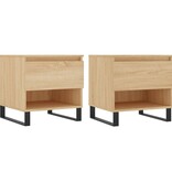 VidaXL Salontafels 2 st 50x46x50 cm bewerkt hout sonoma eikenkleurig